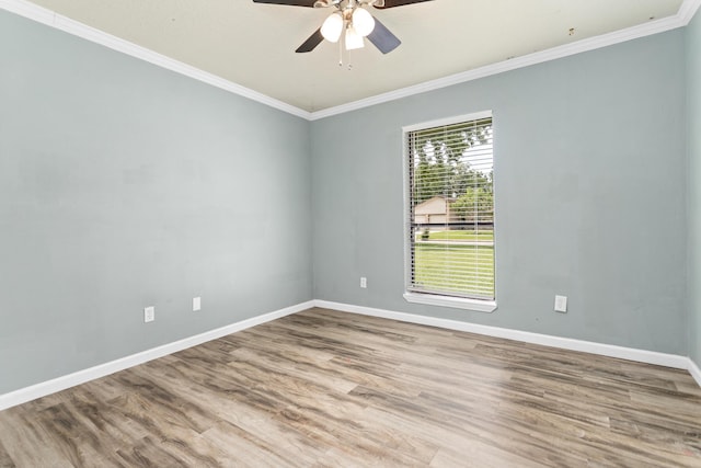 12795 Tanoak Ln, Beaumont, TX 77713 - unfurnished room featuring crown molding, wood finished floors, and a ceiling fan