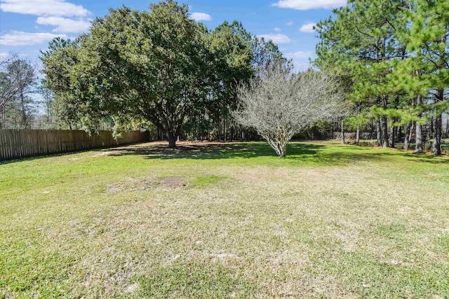 view of yard with fence