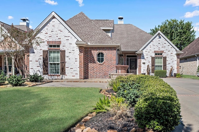 view of front of house with a front lawn