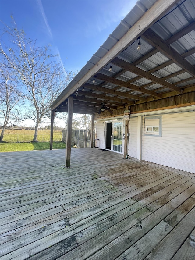 wooden deck featuring fence