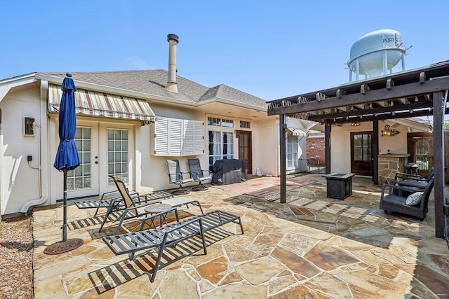 view of patio / terrace featuring french doors