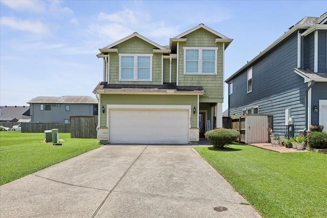 10375 Dominion Ct, Port Arthur, TX 77640 - craftsman house featuring concrete driveway, an attached garage, and stone siding