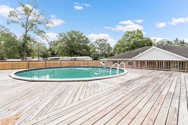 view of pool featuring a deck