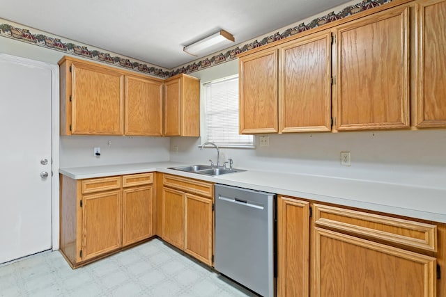 kitchen featuring stainless steel dishwasher and sink