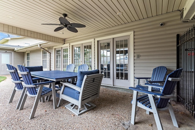 view of patio / terrace with ceiling fan