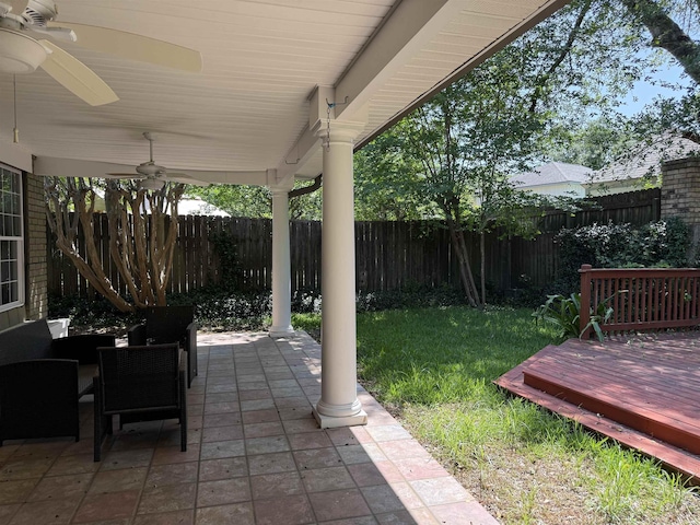 5835 Calder Ave, Beaumont, TX 77706 - view of patio with ceiling fan and a deck