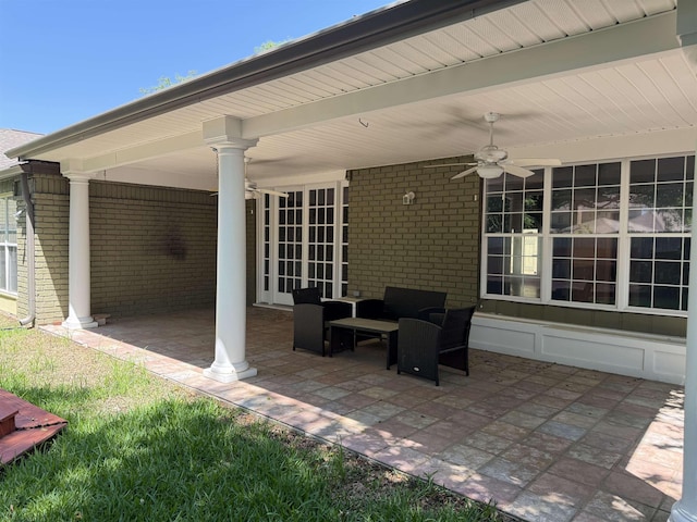5835 Calder Ave, Beaumont, TX 77706 - view of patio / terrace with ceiling fan