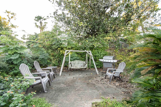 view of patio with area for grilling