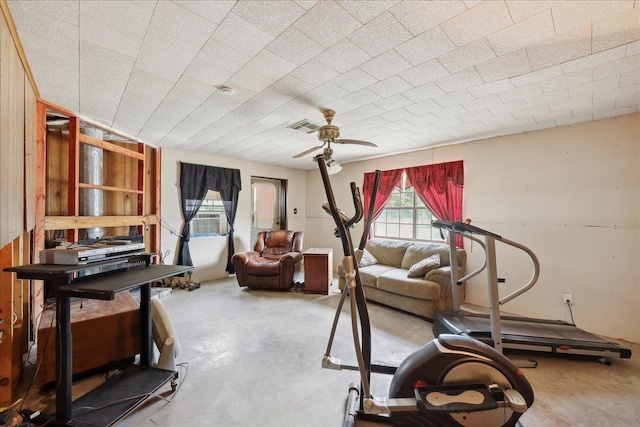 2432 Wespine Dr, Beaumont, TX 77707 - workout area featuring ceiling fan and cooling unit