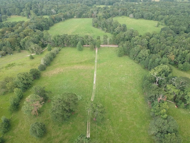 birds eye view of property with a rural view