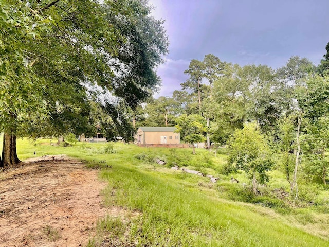 view of yard with a rural view