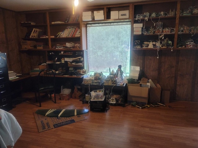 office area featuring wood-type flooring