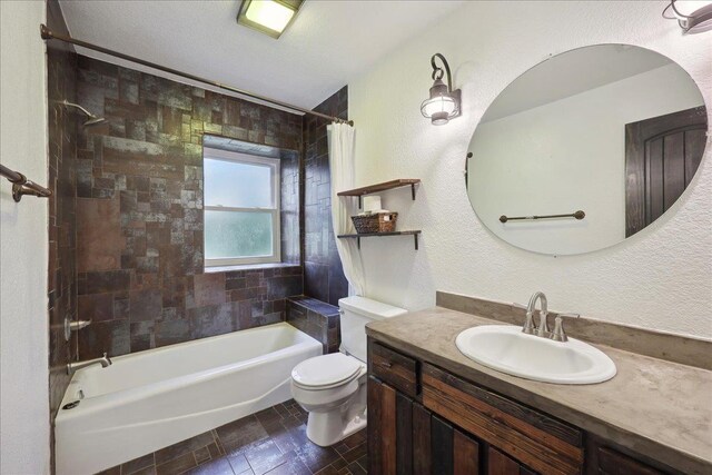 1185 Pinecrest St, Vidor, TX 77662 - bathroom with shower / tub combo, vanity, and toilet