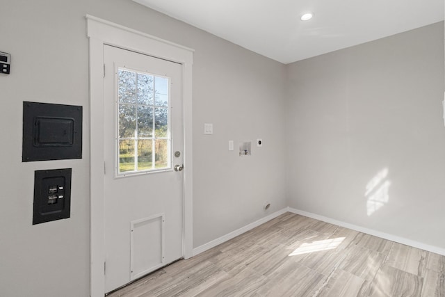 6259 Pat Ave, Port Arthur, TX 77640 - entryway with electric panel, recessed lighting, and light wood-type flooring