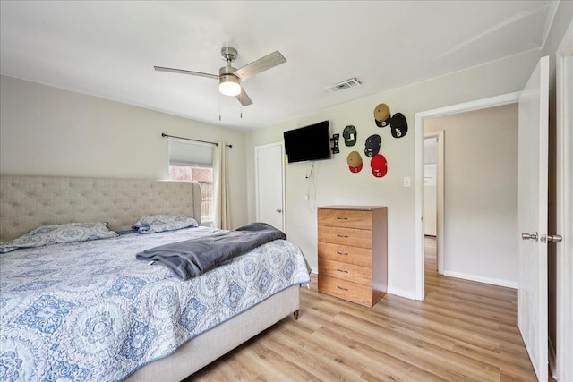 5150 Stardust Dr, Beaumont, TX 77706 - bedroom with light wood-style floors and ceiling fan