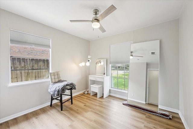 5150 Stardust Dr, Beaumont, TX 77706 - sitting room featuring a ceiling fan and wood finished floors