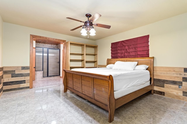 bedroom featuring ceiling fan