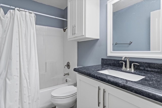 12945 Westchester Ln, Beaumont, TX 77713 - bathroom with vanity, shower / bath combination with curtain, and toilet
