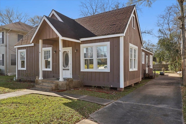 view of front facade with board and batten siding