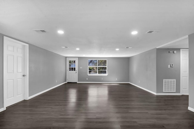 347 W Texas State Highway 63, Jasper, TX 75951 - empty room featuring baseboards, recessed lighting, and dark wood-style floors
