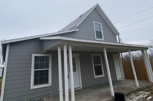 exterior space with a porch