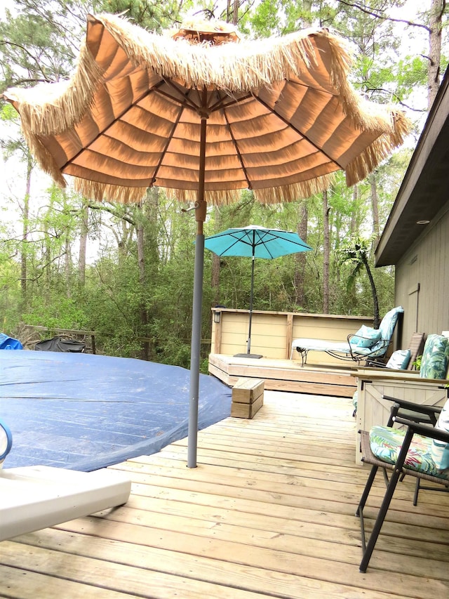 14547 Oak Leaf Loop, Splendora, TX 77372 - view of wooden terrace