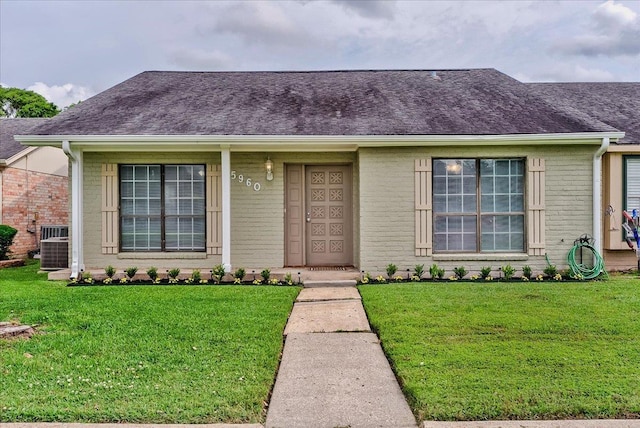 5960 Meadow Way, Beaumont, TX 77707 - single story home featuring a front lawn, brick siding, and a shingled roof