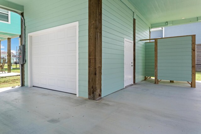 view of garage