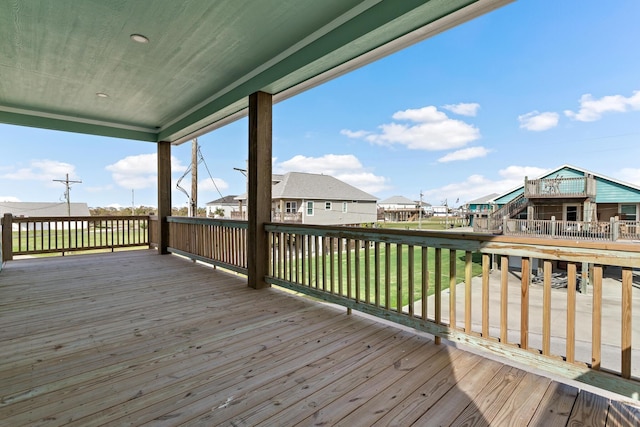 deck with a lawn