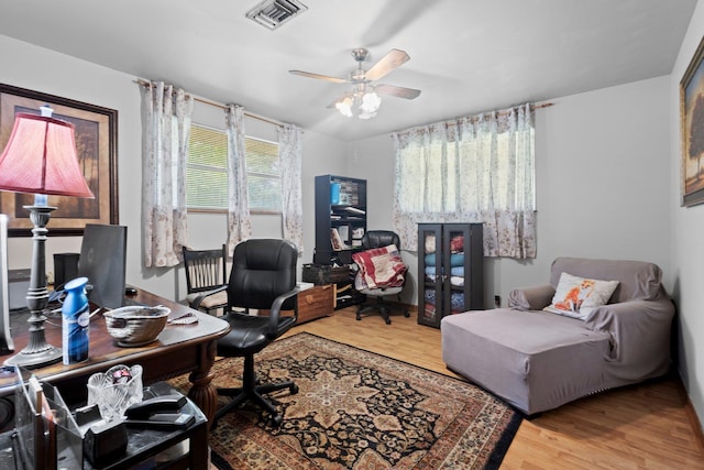 2836 Old Spurger Rd, Silsbee, TX 77656 - office space featuring wood finished floors and ceiling fan