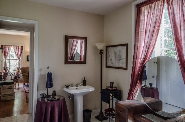 bathroom featuring tile patterned floors and sink