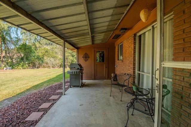 view of patio featuring grilling area