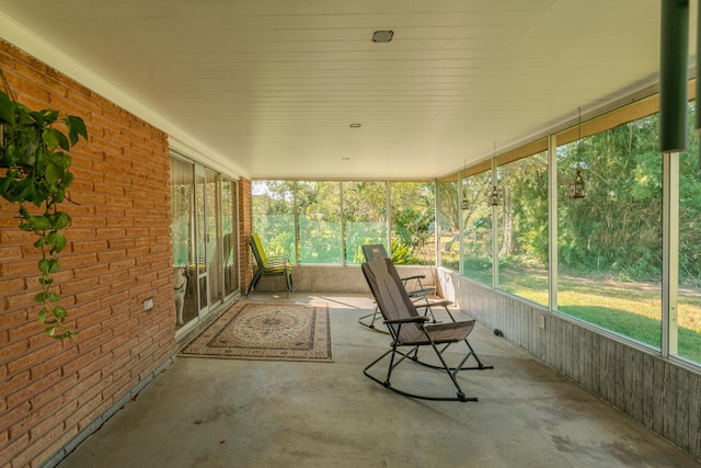 view of unfurnished sunroom