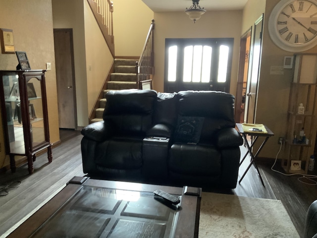 living room featuring hardwood / wood-style floors