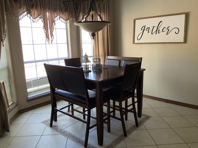 view of tiled dining area