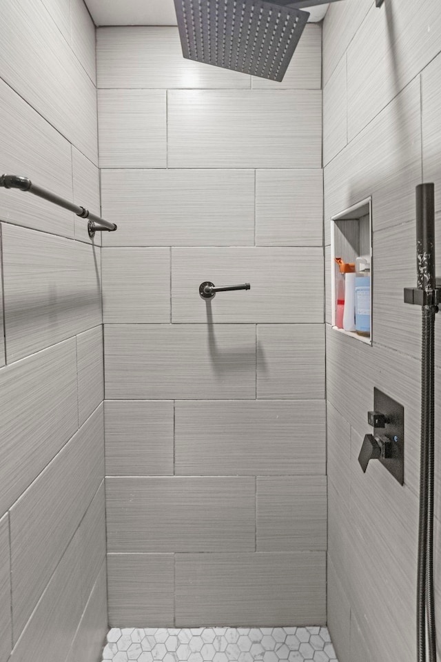 full bathroom with tiled shower