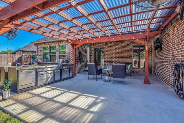 3435 Grey Hawk, Beaumont, TX 77707 - view of patio / terrace featuring outdoor dining area and a pergola