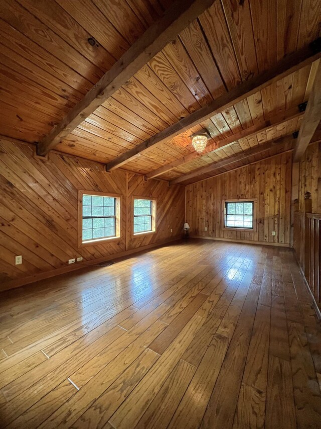 1205 Douglas St, Vidor, TX 77662 - bonus room with dark wood-style floors, wooden ceiling, and wood walls