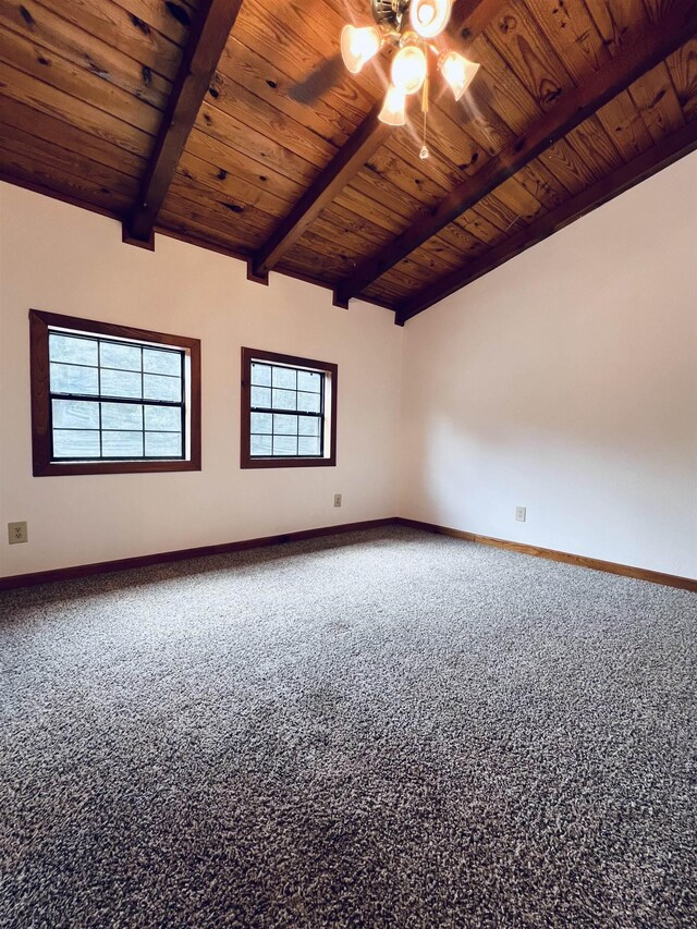 1205 Douglas St, Vidor, TX 77662 - unfurnished room with carpet, ceiling fan, and wood ceiling