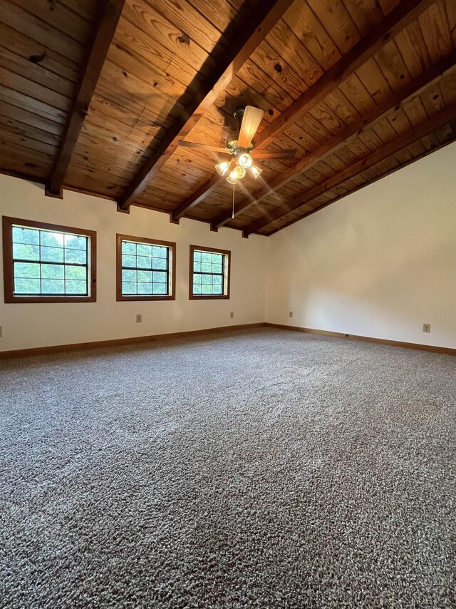 1205 Douglas St, Vidor, TX 77662 - carpeted spare room with wooden ceiling and ceiling fan