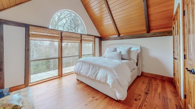 10309 Bussey Rd, Silsbee, TX 77656 - bedroom featuring wood ceiling, wood finished floors, and baseboards