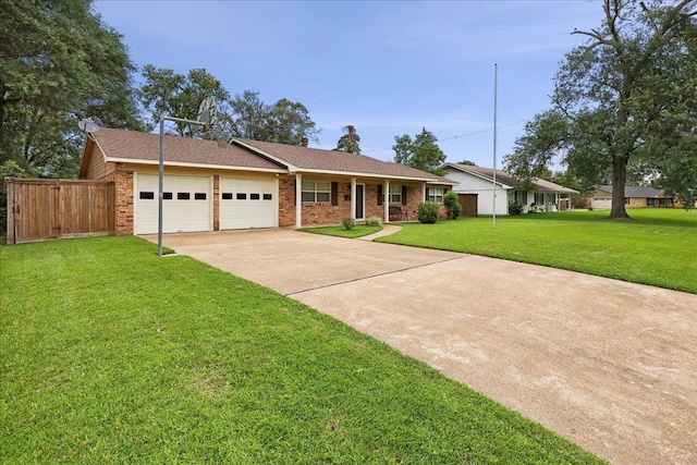 6250 Carnation Dr, Beaumont, TX 77706 - single story home with a garage, concrete driveway, a front yard, and brick siding