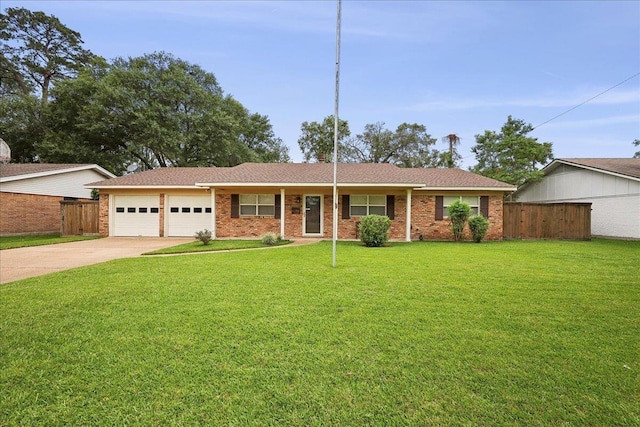 6250 Carnation Dr, Beaumont, TX 77706 - ranch-style home featuring concrete driveway, an attached garage, brick siding, and a shingled roof