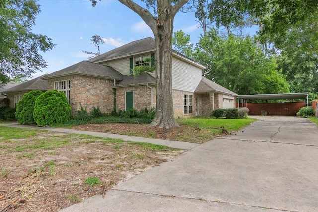 view of property exterior featuring a carport