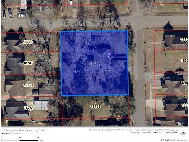 1010 Amarillo St, Beaumont, TX 77701 - aerial map of property and surrounding area