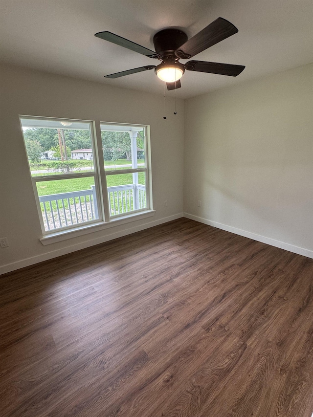 3128 58th St, Port Arthur, TX 77640 - unfurnished room featuring dark wood-style floors and ceiling fan
