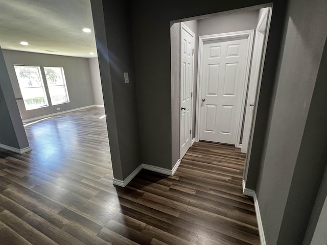 hall featuring dark hardwood / wood-style flooring