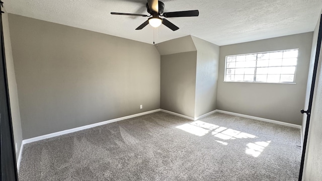 674 Ridgewood Dr, Port Neches, TX 77651 - carpeted spare room featuring a textured ceiling, a ceiling fan, and baseboards