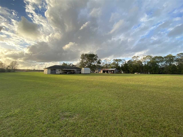 view of yard featuring an outbuilding