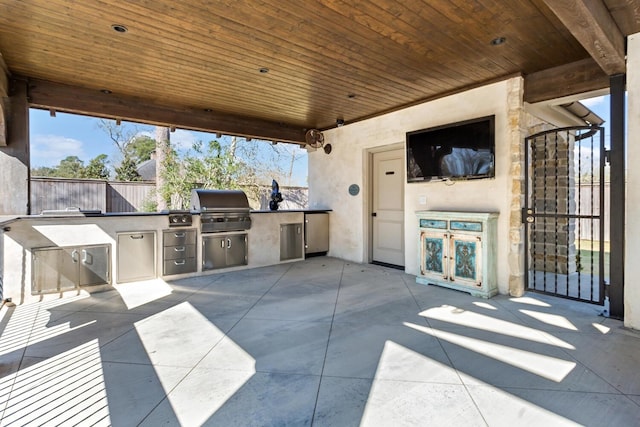 view of patio with area for grilling